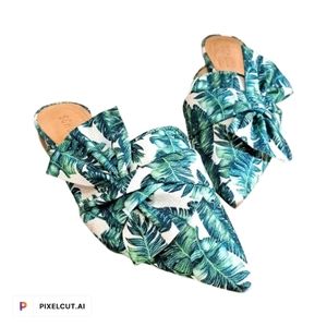 Schutz Tropical Leaves Woman's Mules